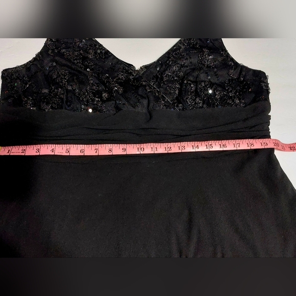 S.L. Fashions Sequin Mid Length Black Dress with Cover 20W - Picture 5 of 10